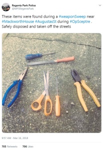 Confiscated Hand Tools